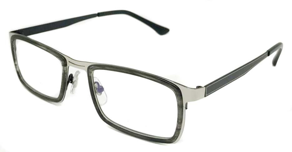 black with silver blend Rectangular glasses frame SM-DUB2015-C07-4 
