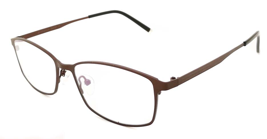 Brown oval  Titanium glasses frame JX-5508-C9