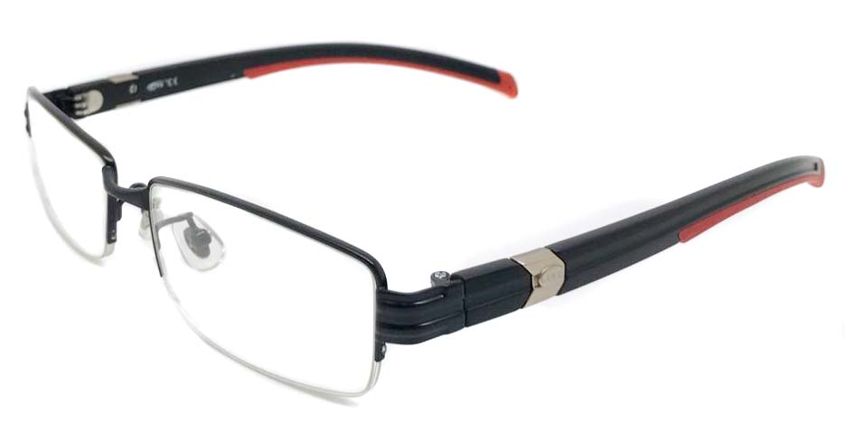 black with red blend oval sport glasses frame LT-G023J3-C1