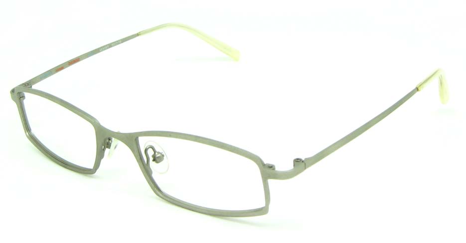 white metal rectangular  glasses frame HL-M2087-09