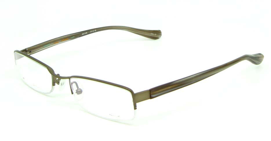 khaki blend rectangular glasses frame   HL-M2108-32 