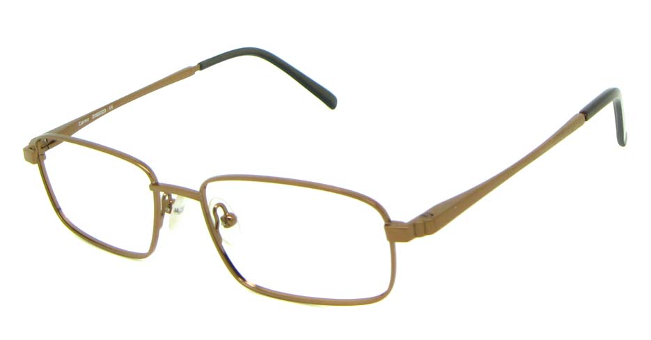 khaki metal rectangular  glasses frame HL-HM55426-BR