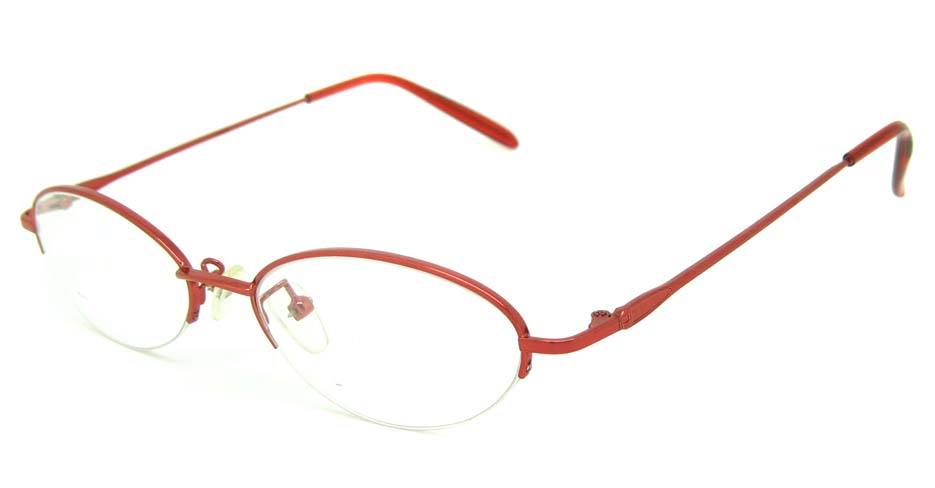 red metal oval glasses frame JS-SML3021