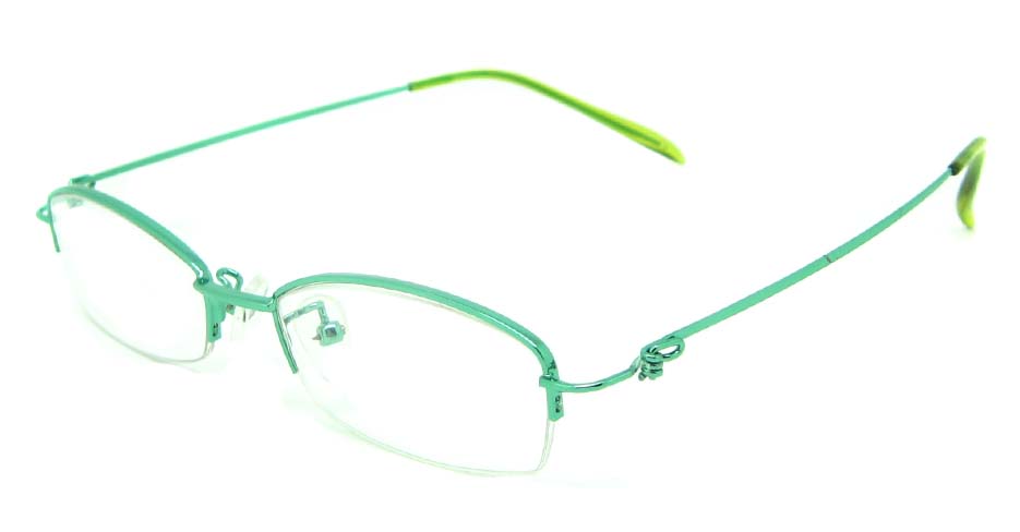 green metal rectangular glasses frame    JS-SML3009