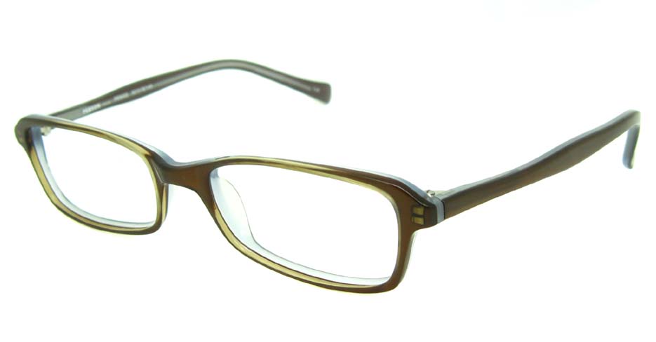 khaki acetate rectangular glasses frame HL-PE8002-C20