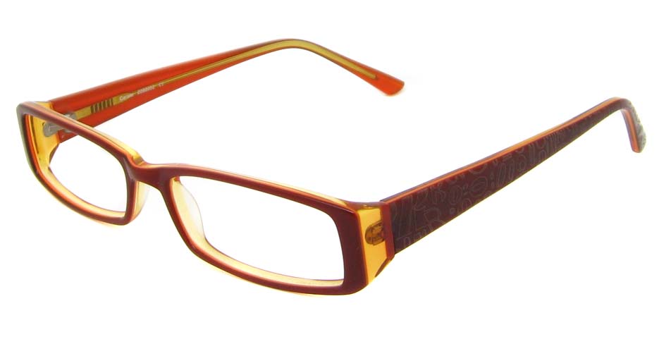 Brown acetate rectangular glasses frame   HL-PK-55646