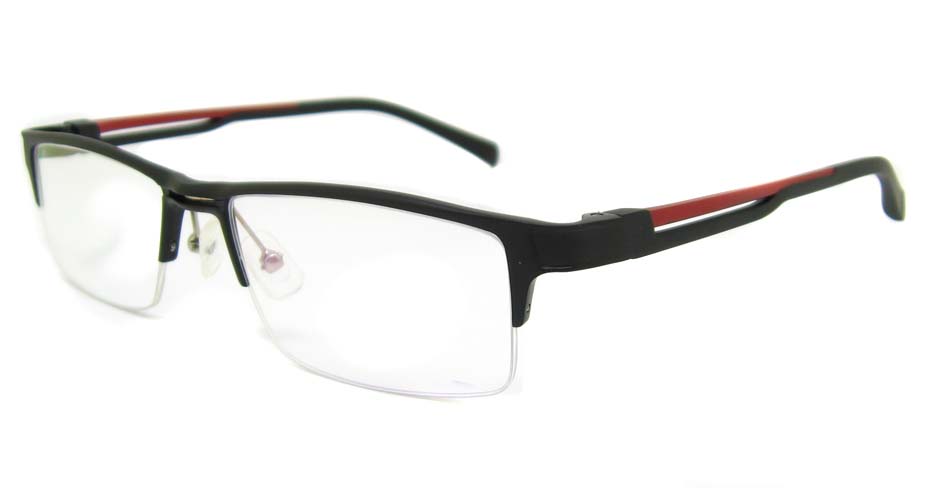 Al Mg alloy black with red rectangular glasses frame LVDN-GX093-C01