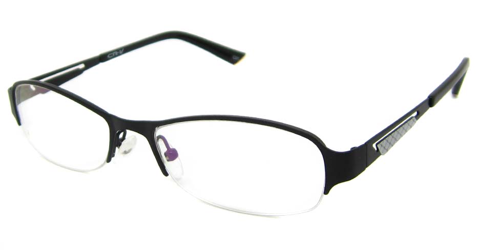 Black  metal oval glasses frame TD-CR2015-HS