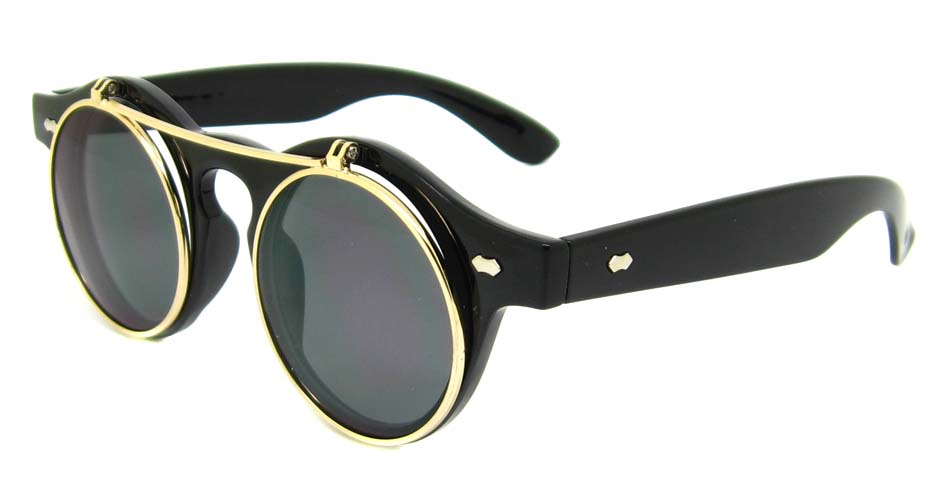 Black blend retro round    sunglasses   YM-YX008-HS