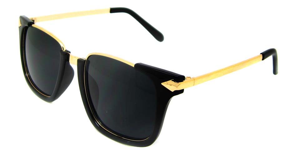 Black with gold blend oval retro frame YM-M1205-C1