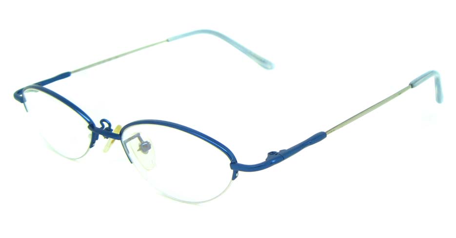 Blue metal oval glasses frame JS-LJS9915-L