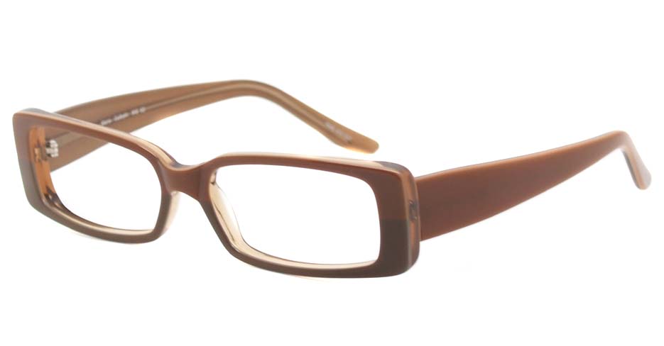 Brown acetate rectangular glasses frame  HL-C2788-MG62