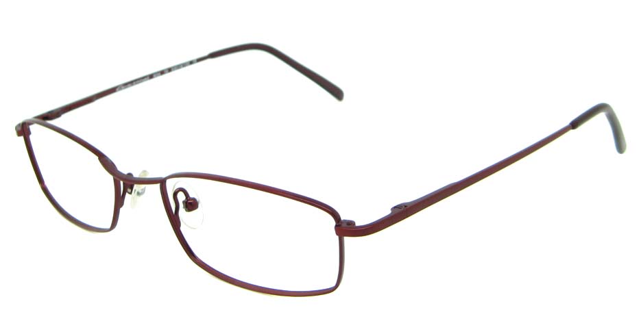 Burgundy metal oval glasses frame  HL-CON3470-H