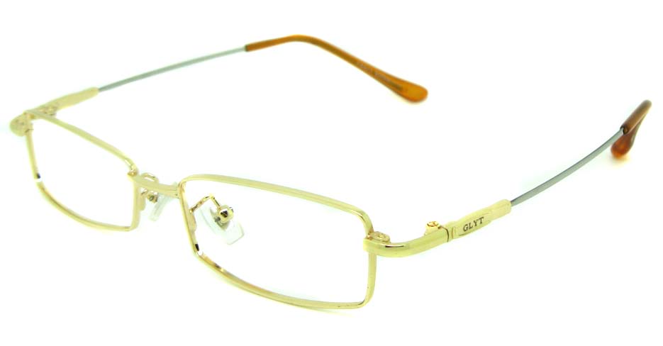 Gold metal rectangular glasses frame   JS-LJS9922-J