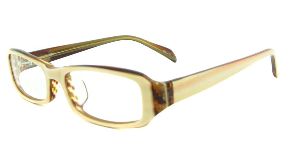 Khaki Acetate rectangular glasses frame YL-JB8100-C572