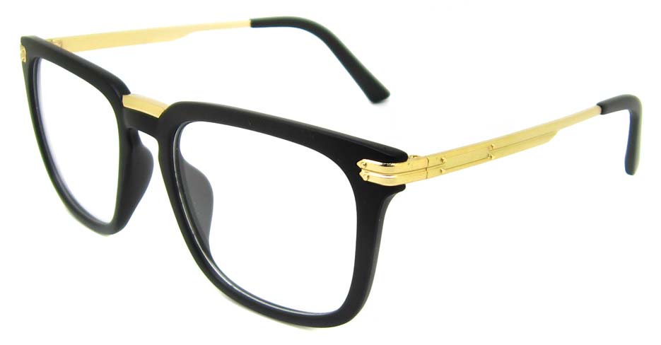 Matte black with gold oval blend retro frame YM-OF1219-C6
