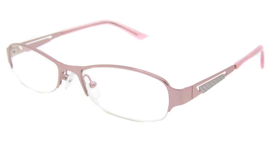 Pink metal oval  glasses frame TD-CR2015-F