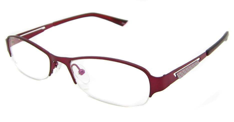 Red metal oval glasses frame TD-CR2015-H