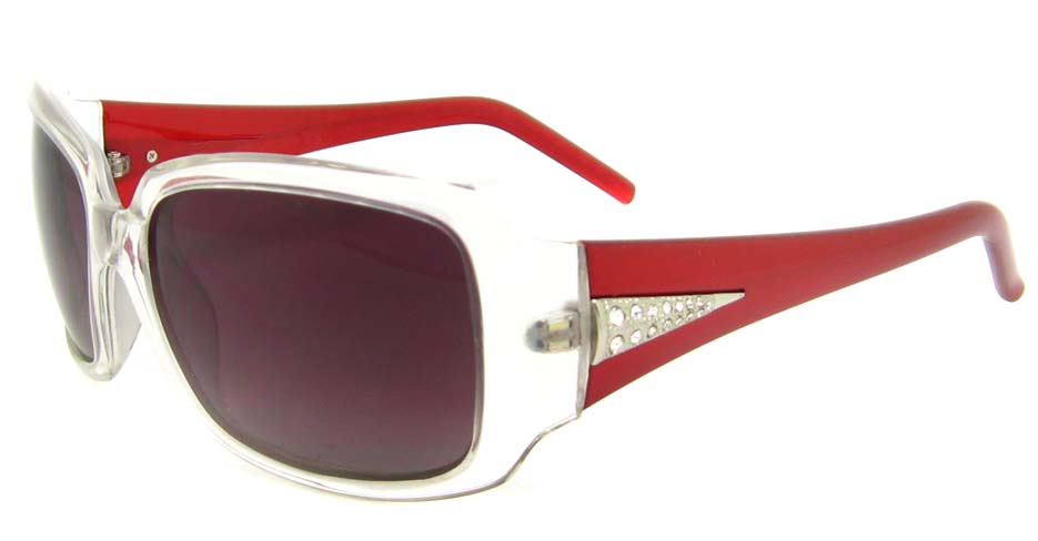 Red with White Plastic Oval glasses frame  XL-HB82001-C3