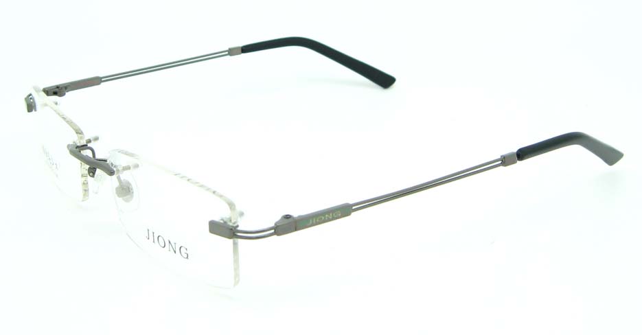Rimless grey rectangle metal glasses frame JNY-JIONG1105-Q