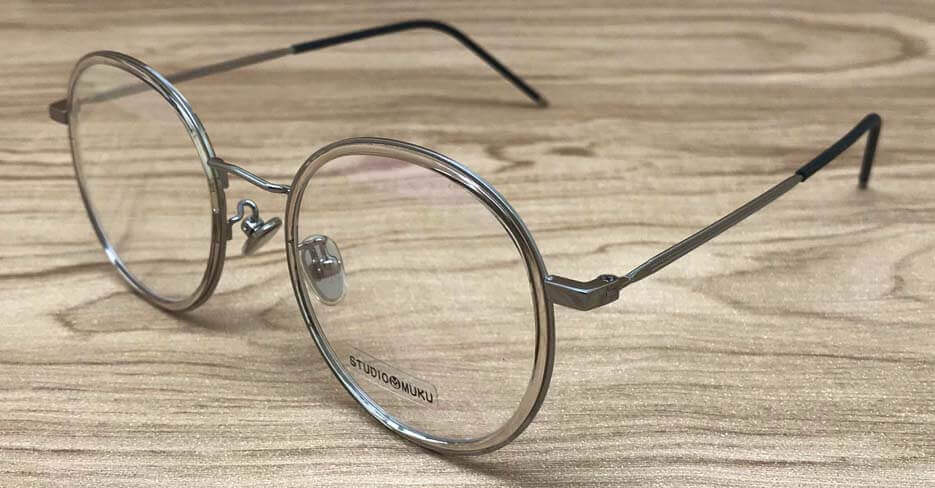 TR metal grey round clear glasses frame MK-1718041-C5