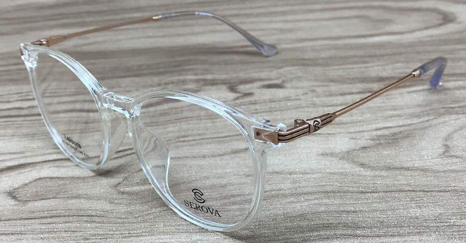 TR metal round gold clear glasses frame SLH-105-C11