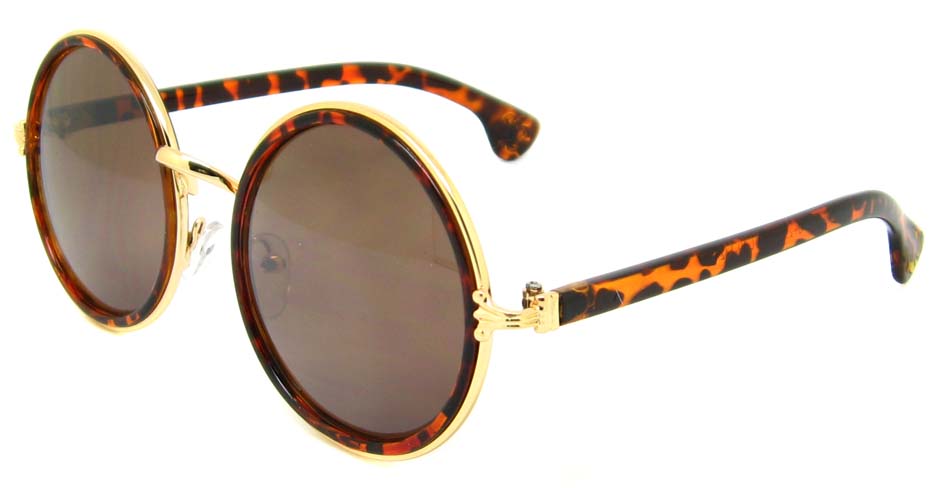 Tortoise with gold retro blend round frame YM-OF2903-C2