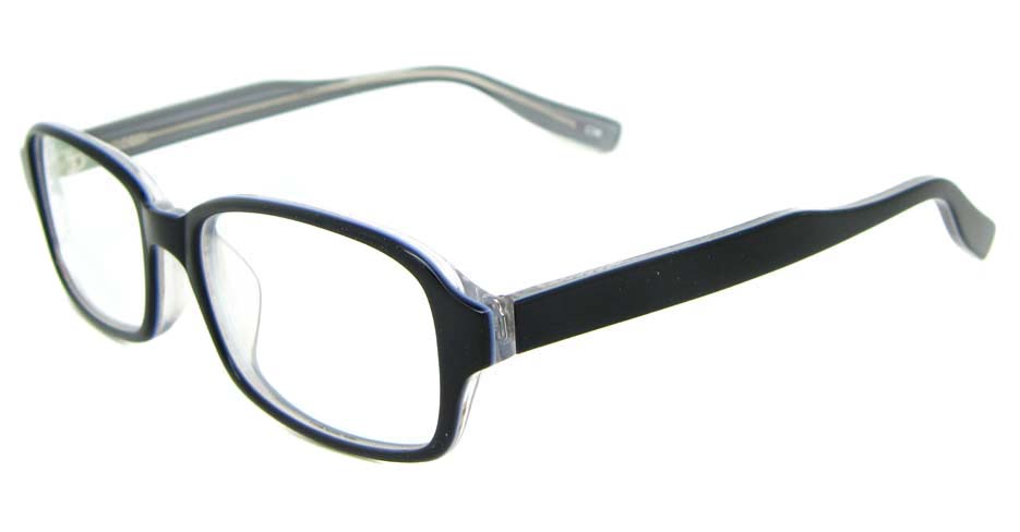 black Acetate rectangular glasses frame WKY-BL6169-C36