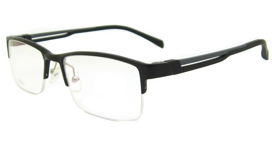 black half frame glasses