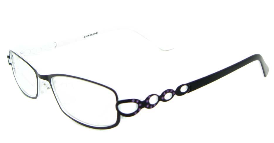 black metal oval glasses frame WKY-KNXJ6225-HS