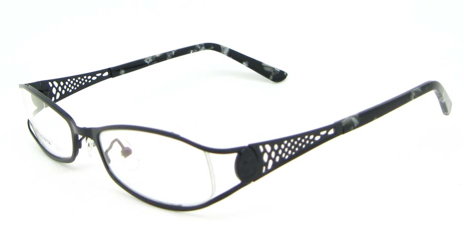 black metal oval glasses frame WKY-XDBL508-HS