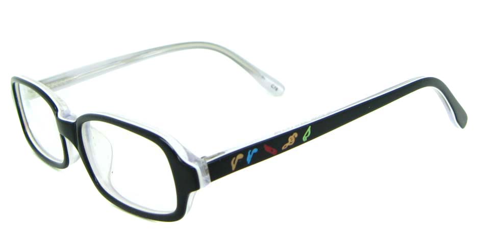 black plastic rectangular glasses frame JNY-BL6239-C78