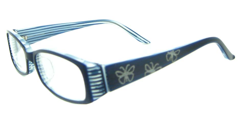 black with blue Rectangular  Plastic glasses frame YL-JB8288-C489