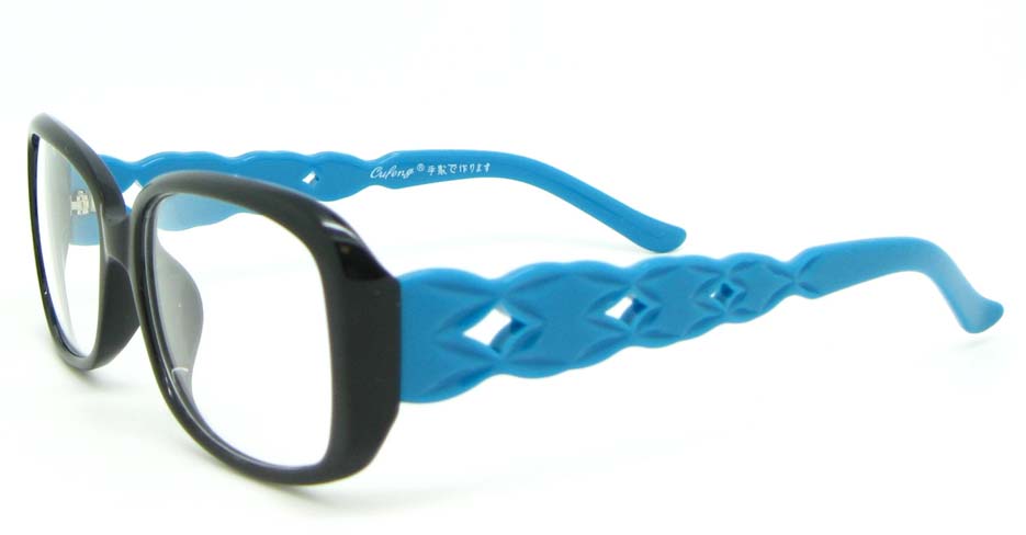 black with blue plastic over  glasses frame WLH-7105-C8