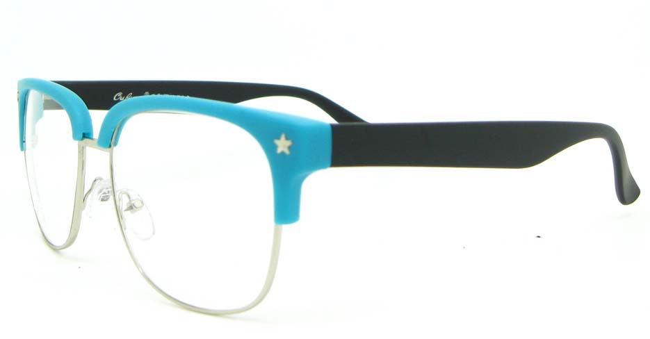 black with blue retro blend Oval glasses frame WLH-OF1831-C7