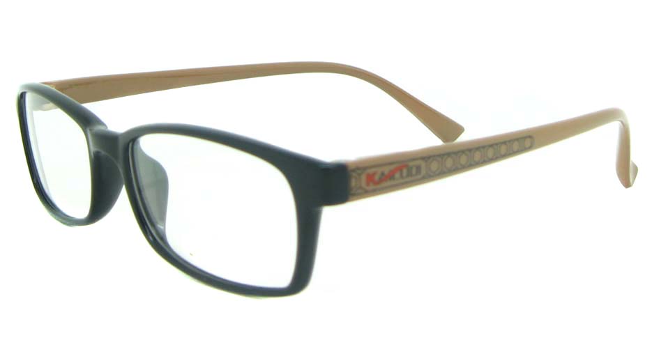 black with brown tr90 rectangular glasses frame YL-KLD8004-C7