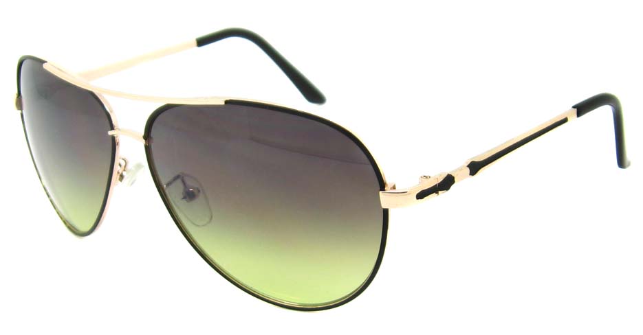 black with gold metal aviator glasses frame  YW-DH831-HJS
