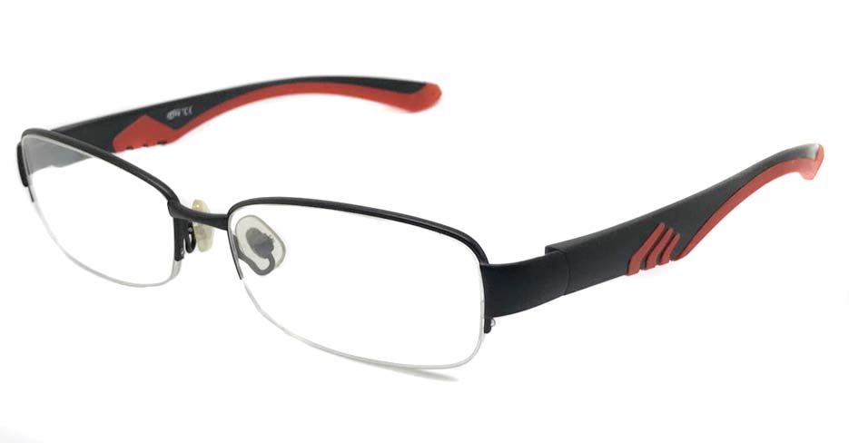 black with red blend Rectangular sport glasses frame LT-A040-C3