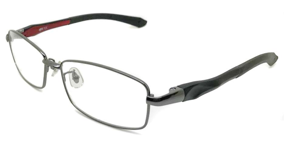 black with red metal sports Rectangular glasses frame LT-A187-C2