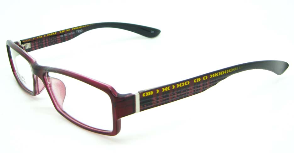 black with red tr90 Rectangular glasses frame JNY-MJN159-C5