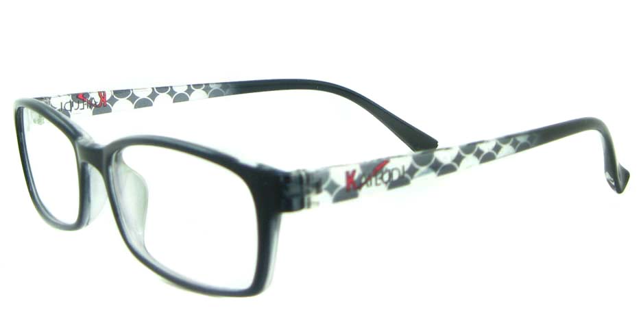 black with white tr90 rectangular glasses frame YL-KLD8004-C6