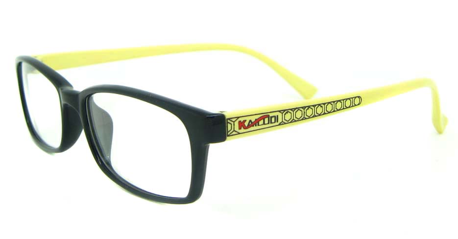 black with yellow tr90 rectangular glasses frame YL-KLD8004-C6HT