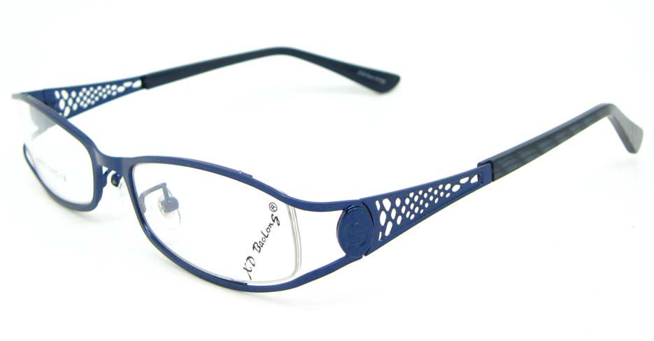 blue metal oval glasses frame WKY-XDBL508-L
