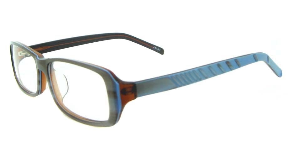 blue plastic rectangular glasses frame YL-JB8318-C543