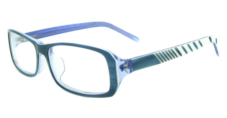blue with white plastic rectangular glasses frame YL-JB8318-C544