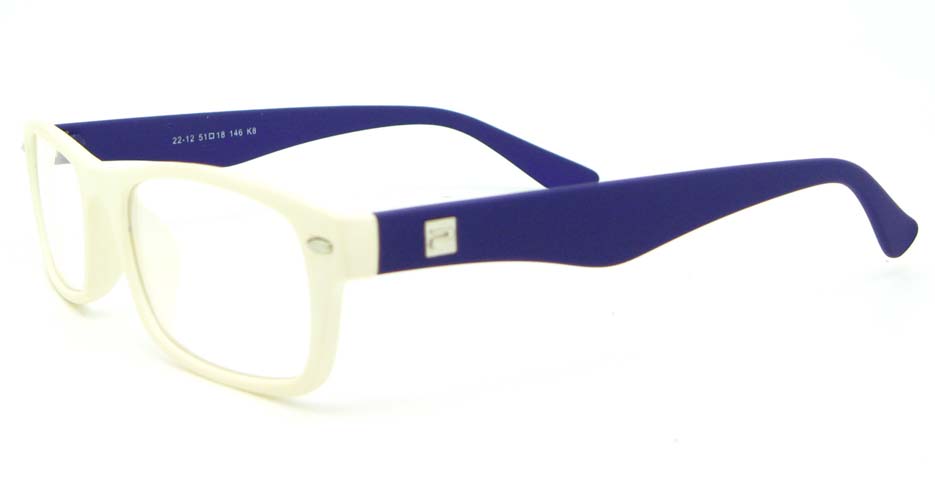 blue with white retro plastic oval glasses frame WLH-2212-K8