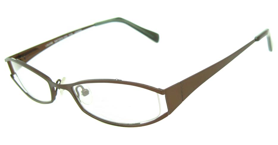 brown metal Oval glasses frame HL-313
