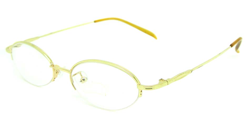 gold metal oval glasses frame  JS-SML3002-J
