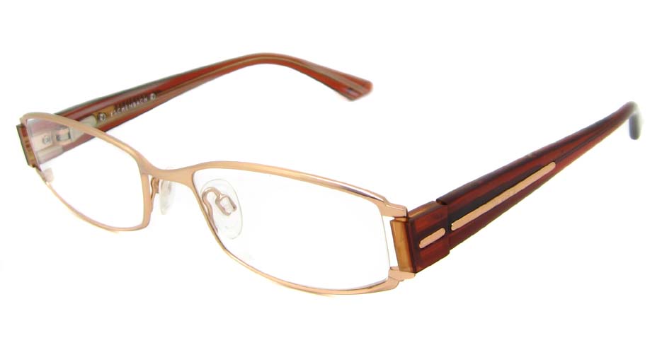 gold with brown blend Rectangular glasses frame HL-BRE902017-J