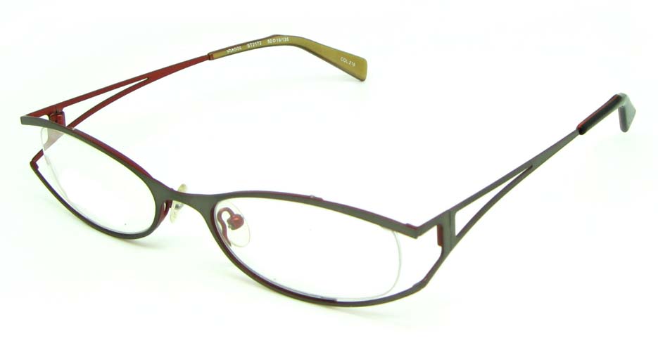 grey metal oval glasses frame HL-ST2172-215